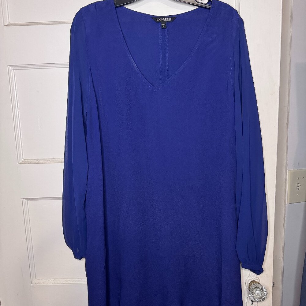Express Blue V Neck Dress | Size XL